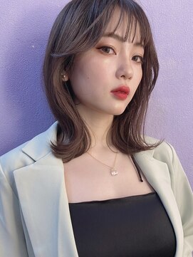 ロンドプロフィール 浦和(Lond profil) グレージュカラーボブウルフ黒髪ココアベージュ