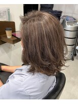 ルルディ バイ アフロディーテ銀座(luludi by APHRODITE)&nbsp;黒髪/グレーベージュ/レイヤーロング/前髪パーマ/銀座