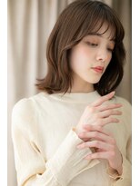 モッズヘア 越谷(mod's hair)&nbsp;暗髪シースルーバング小顔外ハネミディアムTb20代30代40代