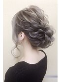 ふんわり編み込みヘアセット