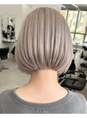 保存必須【海外風ハイトーンボブ】ミルクティーグレージュカラー