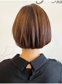 小顔補正立体カット×ナチュラル丸みボブ 10代20代30代40代50代