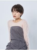 耳掛けショート×パーマ