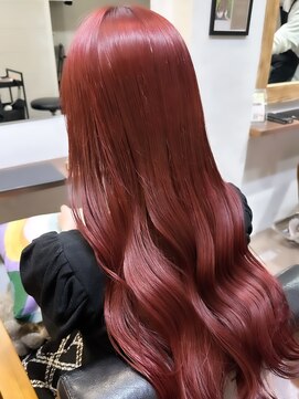 ラレイ ハラジュク(Lalei harajuku) 【白石】ブリーチなし赤髪暖色チェリーレッド原宿10代20代