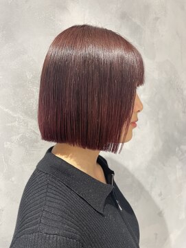 アース 亀有店(HAIR&MAKE EARTH) 切りっぱなし暖色ボブ