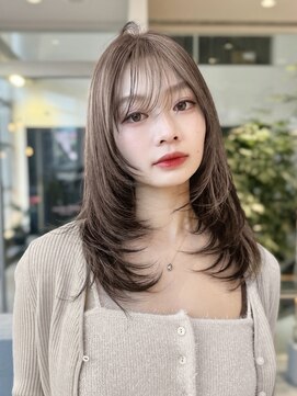 ミンクス渋谷スマートサロン(MINX shibuya smart salon) レイヤーミディアムくすみベージュマロンベージュ