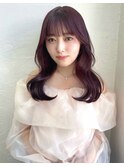 韓国ヘア ミディアム ピンクヘア お顔まわりカット