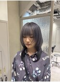 ダブルカラー/黒髪/ボブルフ/ネビージュ/原宿/前髪/韓国