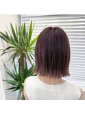 【カラーで作る最旬モテボブ】ピンクグレージュ切りっぱなしボブ