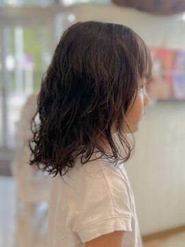 宇都宮キッズカットデジタルパーマロングヘアボブウルフカット