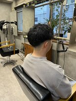 タメ(tame-)&nbsp;サーフカール/フェザーパーマ/ブルーブラック【都賀/メンズ】