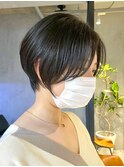 調布ストレートパーマハンサムショートヘアミルクティーベージュ
