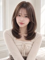 ユーフォリア エヌ 池袋サンシャイン通り店(Euphoria +n)&nbsp;ミディアムレイヤーサイドバング小顔カット