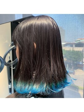ヘアーアンドリラックス 十日市場店(hair & relax y-21) テールカラーブルー