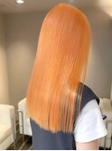 ba1999大人ガーリーオレンジベージュハイトーンカラー韓国ヘアー