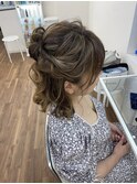 お団子ハーフアップ