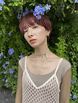 ワク(WAKU) コンパクトマッシュショート　ピンクブラウン