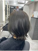 スタイリングも簡単ハッシュカット☆赤みを抑えたオリーグレー☆