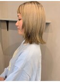 外ハネボブ×アンブレラカラーペールベージュ laki/八丁堀