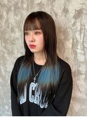 /韓国風/ブルーカラーヘア/ブリーチ/ハイライト