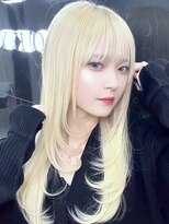 ラピス 渋谷本店(Lapis) ホワイトブロンド/レイヤーカット/シールエクステ/髪質改善