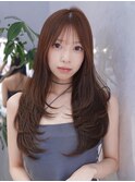 【kumu】韓国風/レイヤーカット/透明感/ロング/艶感/グレージュ