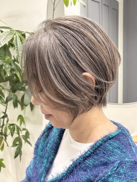 GBG 自由が丘 くびれショートボブ40代50代グレイカラー白髪染め白髪ぼかし