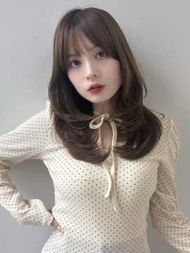 ソア 並木坂(Soa) 韓国ヘア/前髪カット/レイヤーカット/ベージュ/ミディアム
