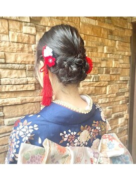 エノモト(ENOMOTO) 振袖ルーズシニヨン 着物スタイル 結婚式 二次会 イベント