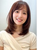 ミディアムレイヤー大人可愛い