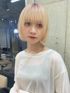 サンクマーケット 渋谷(cinq MARKET) レイヤーボブウルフボブミディアムレイヤー渋谷ブリーチカラー