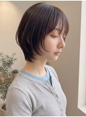 秋カラーひし形ショート顔周りレイヤー/ミントブラウンp戸田公園