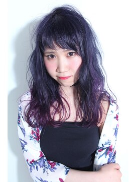 クーヘアー(coohair) エッジィガール◎ラベンダーグレー×シースルー