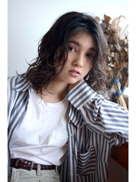 グリーン 渋谷(green) springy perm×dark gray