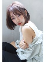 ラエティス(Laetus)&nbsp;大人かわいいナチュラルボブ/ラベンダーグレージュ/縮毛矯正