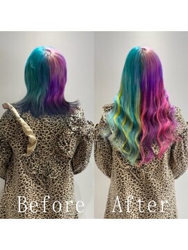 あるじゃんすー 千葉店 ユニコーンカラー#シールエクステ#ツートンカラー#美髪#千葉