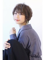 オーロ 緑地公園店(ORO)&nbsp;ローライトアッシュブラウン大人かわいい小顔ワンサイドショート