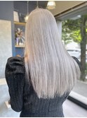 ストレートロングホワイトパールシルバーブロンドmaaya