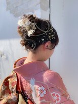 コジック ヘアアンドアイ(Cogic hair & eye)&nbsp;成人式ヘアセット 華やかルーズアップ金箔水引 和装着物