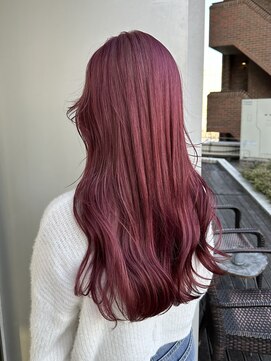 エアー 青山(AIR) ピンクカラー春カラーハイトーンカラーロングレイヤー