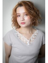 カバーヘア イヴ 戸頭店(COVER HAIR EVE) 透明感カラーカーキベージュかきあげボブパーマv戸頭20代30代