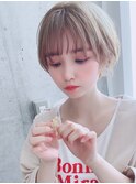 Say.黒髪ボブルフネビージュ小顔ワンレンミルクティーショート