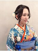 水引　金箔　成人式ヘア　卒業式ヘア　袴ヘア　振袖ヘア/shima