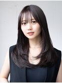 ▲似合わせカットウェーブミディアムレイヤーロングぱっつん前髪