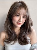 愛されくびれヘア前髪20代30代40代◎斜めバング#505f0427