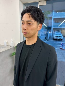 ノク 渋谷(nok) メンズパーマ大人メンズショート_くびれヘア