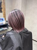 バレイヤージュ、ハイライト、レイヤーロング、グレーベージュ