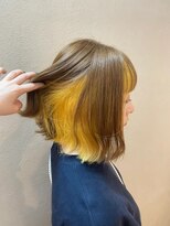 プランタン フォー ヘアー(printemps FOR HAIR)&nbsp;三本木担当モデル様/インナーカラー/イエロー