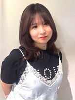 カノエ 福岡香椎店(canoe)&nbsp;顔周りカット ミディアムレイヤー 髪質改善 ブラウンカラー 20代