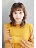 ミディアム_透け感バングのヨシンモリスタイル